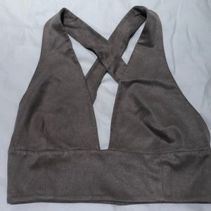 Aritzia (Wilfred) Gerland Faux Suede crop top